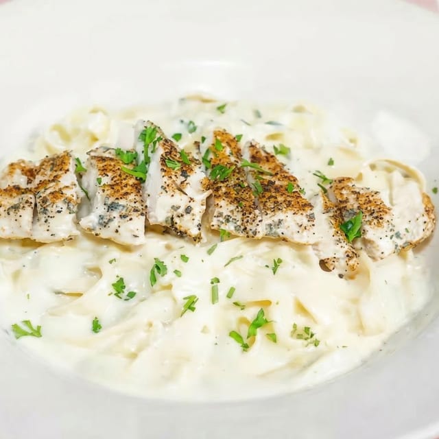 Chicken Fettuccine Alfredo.