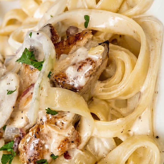 Fettuccini Carbonara.